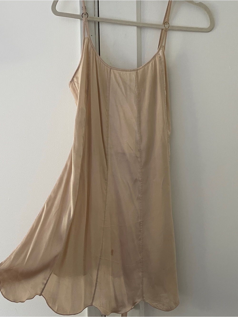 Stella McCartney Nude Silk Slip Dress with Adjustable Straps